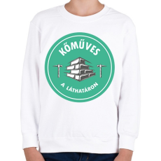 PRINTFASHION Kőműves a láthatáron - Gyerek pulóver - Fehér