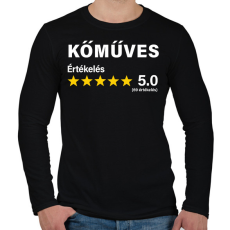 PRINTFASHION Kőműves Értékelés ***** 5.0 (69 értékelés) - Férfi hosszú ujjú póló - Fekete