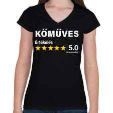 PRINTFASHION Kőműves Értékelés ***** 5.0 (69 értékelés) - Női V-nyakú póló - Fekete női póló