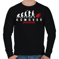 PRINTFASHION Kőműves evolúció - Férfi pulóver - Fekete
