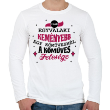 PRINTFASHION Kőműves felesége - Férfi hosszú ujjú póló - Fehér férfi póló