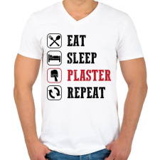 PRINTFASHION Kőműves - Férfi V-nyakú póló - Fehér férfi póló