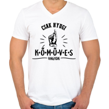 PRINTFASHION kőműves vagyok - Férfi V-nyakú póló - Fehér férfi póló