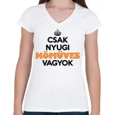 PRINTFASHION komuves vagyok - Női V-nyakú póló - Fehér női póló