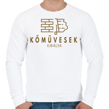 PRINTFASHION Kőművesek királya - Férfi pulóver - Fehér férfi pulóver, kardigán