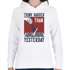 PRINTFASHION Koncentrálj jobban - sakk - Női kapucnis pulóver - Fehér