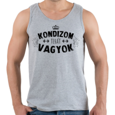 PRINTFASHION Kondizom, tehát vagyok - Férfi atléta - Sport szürke