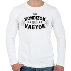 PRINTFASHION Kondizom, tehát vagyok - Férfi hosszú ujjú póló - Fehér