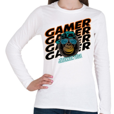 PRINTFASHION kong gamer - Női hosszú ujjú póló - Fehér