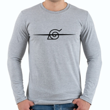 PRINTFASHION Konoha áthúzott jel - Férfi hosszú ujjú póló - Sport szürke férfi póló