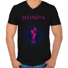 PRINTFASHION Konpa (Kompa) táncos S0201-ForBlackOnly - Férfi V-nyakú póló - Fekete férfi póló