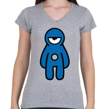 PRINTFASHION Kontraszt Küklopsz (kék) - Női V-nyakú póló - Sport szürke női póló