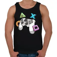 PRINTFASHION Kontroller - Férfi atléta - Fekete atléta, trikó