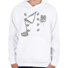PRINTFASHION Konyhafőnök - Gyerek kapucnis pulóver - Fehér