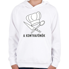 PRINTFASHION konyhafőnök - Gyerek kapucnis pulóver - Fehér gyerek pulóver, kardigán