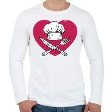 PRINTFASHION Konyhatündér - Férfi hosszú ujjú póló - Fehér férfi póló