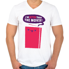 PRINTFASHION Könyv - Férfi V-nyakú póló - Fehér férfi póló