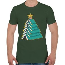 PRINTFASHION Könyv karácsonyfa - Férfi póló - Katonazöld