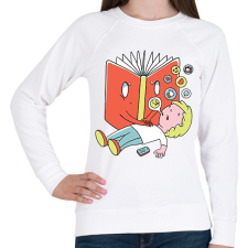 PRINTFASHION Könyv - Női pulóver - Fehér női pulóver, kardigán