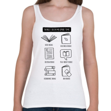 PRINTFASHION Könyv olvasás - Női atléta - Fehér női trikó