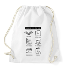 PRINTFASHION Könyv olvasás - Sportzsák, Tornazsák - Fehér tornazsák