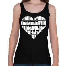 PRINTFASHION Könyv szív - Női atléta - Fekete