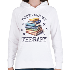 PRINTFASHION Könyv terápia - Női kapucnis pulóver - Fehér