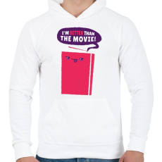 PRINTFASHION Könyv vs. film - Férfi kapucnis pulóver - Fehér