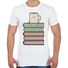 PRINTFASHION Könyvek és kávé - Férfi póló - Fehér