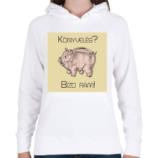 PRINTFASHION Könyvelés? Bízd rám! - Női kapucnis pulóver - Fehér női pulóver, kardigán
