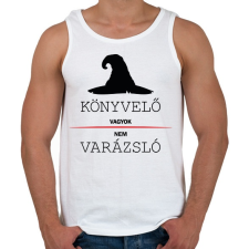 PRINTFASHION Könyvelő vagyok, nem varázsló - Férfi atléta - Fehér atléta, trikó