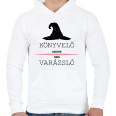 PRINTFASHION Könyvelő vagyok, nem varázsló - Férfi kapucnis pulóver - Fehér