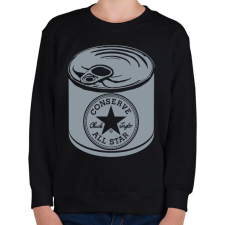 PRINTFASHION konzerv converse - Gyerek pulóver - Fekete gyerek pulóver, kardigán