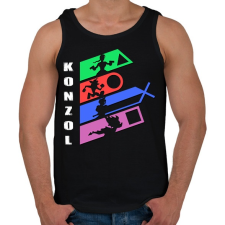 PRINTFASHION Konzol PSX - Férfi atléta - Fekete atléta, trikó