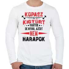 PRINTFASHION Kopasz és kigyúrt vagyok - Férfi hosszú ujjú póló - Fehér férfi póló