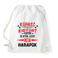 PRINTFASHION Kopasz és kigyúrt vagyok - Sportzsák, Tornazsák - Fehér tornazsák