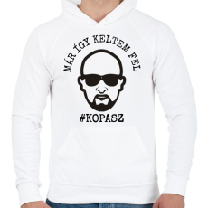 PRINTFASHION #Kopasz - Férfi kapucnis pulóver - Fehér