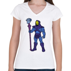 PRINTFASHION Koponya arc - Női V-nyakú póló - Fehér