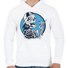 PRINTFASHION Koponya baseball sapkával - Férfi kapucnis pulóver - Fehér