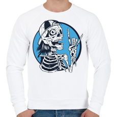 PRINTFASHION Koponya baseball sapkával - Férfi pulóver - Fehér