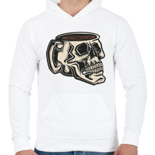 PRINTFASHION Koponya bögre - Férfi kapucnis pulóver - Fehér férfi pulóver, kardigán