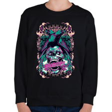 PRINTFASHION koponya és madarak - Gyerek pulóver - Fekete gyerek pulóver, kardigán