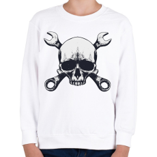 PRINTFASHION Koponya és szerszámok Skull tool - Gyerek pulóver - Fehér