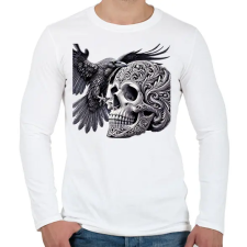 PRINTFASHION Koponya - Férfi hosszú ujjú póló - Fehér férfi póló