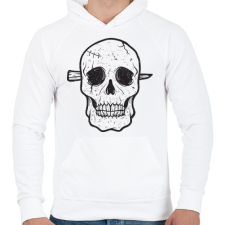 PRINTFASHION Koponya - Férfi kapucnis pulóver - Fehér férfi pulóver, kardigán