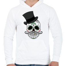 PRINTFASHION Koponya - Férfi kapucnis pulóver - Fehér