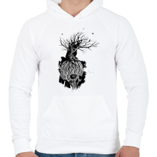 PRINTFASHION Koponya - Férfi kapucnis pulóver - Fehér