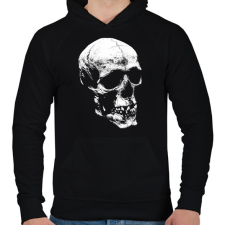 PRINTFASHION Koponya  - Férfi kapucnis pulóver - Fekete férfi pulóver, kardigán