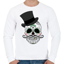 PRINTFASHION Koponya - Férfi pulóver - Fehér férfi pulóver, kardigán