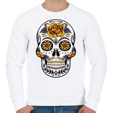 PRINTFASHION Koponya - Férfi pulóver - Fehér férfi pulóver, kardigán